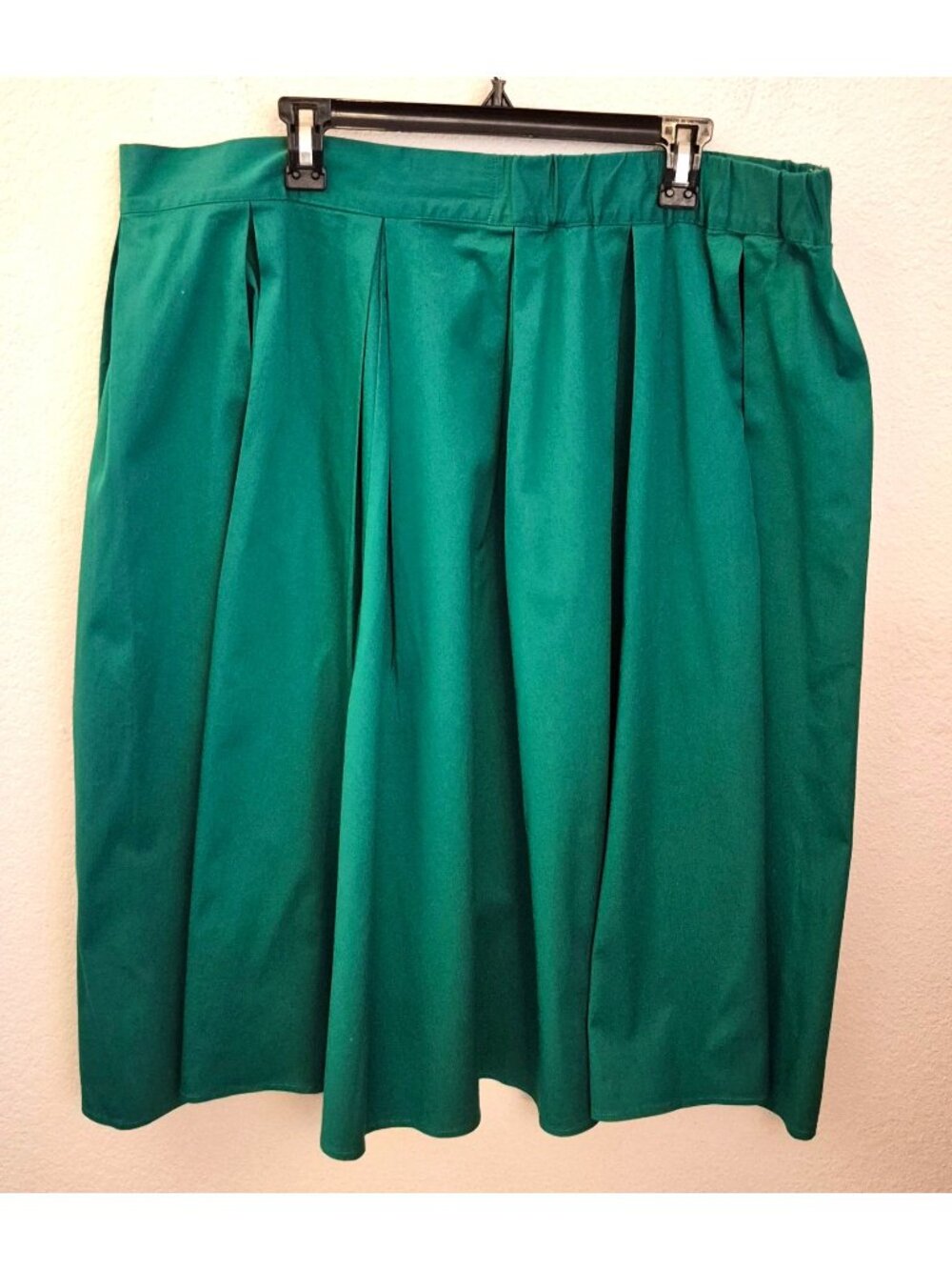 Eloquii Kelly Green100% Cotton A-Line Midi Skirt Size 22 EUC
